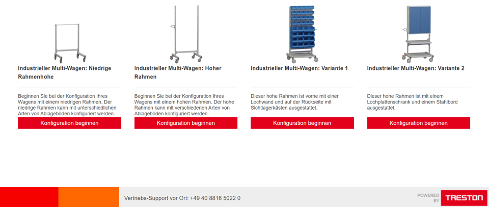 3D-Konfigurator für Wagen und Trolleys