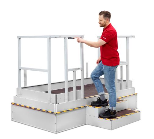 Treston zertifizierte Hubplattform f&uuml;r ergonomische Arbeitsh&ouml;hen auch an starren Arbeitspl&auml;tzen