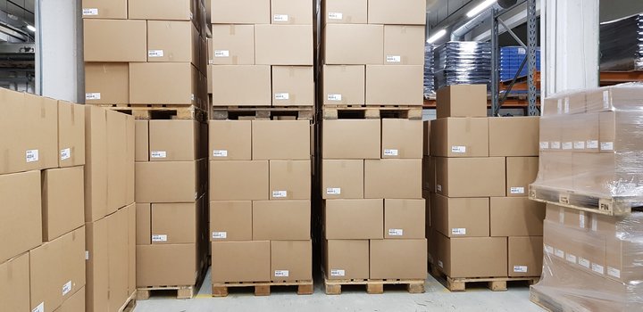 Boxes at Treston warehouse