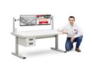 Electrically height adjustable desk TED with large stroke length 