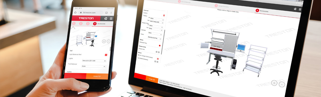 Treston 3D Konfigurator mobil und Desktop